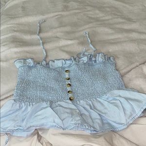 Harper Heritage Blue Peplum Top